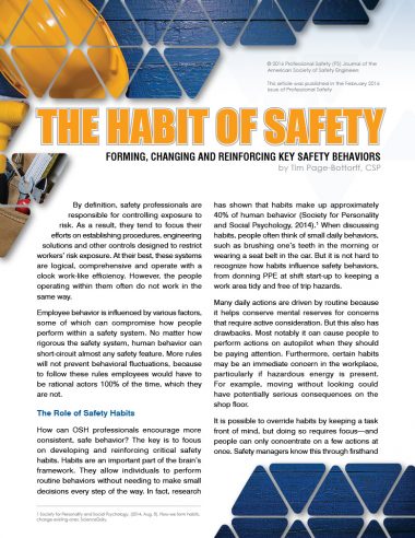 The Habit of Safety