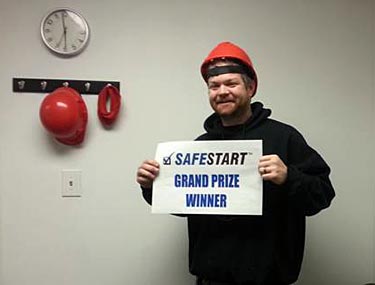 Joshua Weppelman, a Cleveland Coca-Cola Bottling Company team member, wins the SafeStart Home and Awards Quarterly Grand Prize.