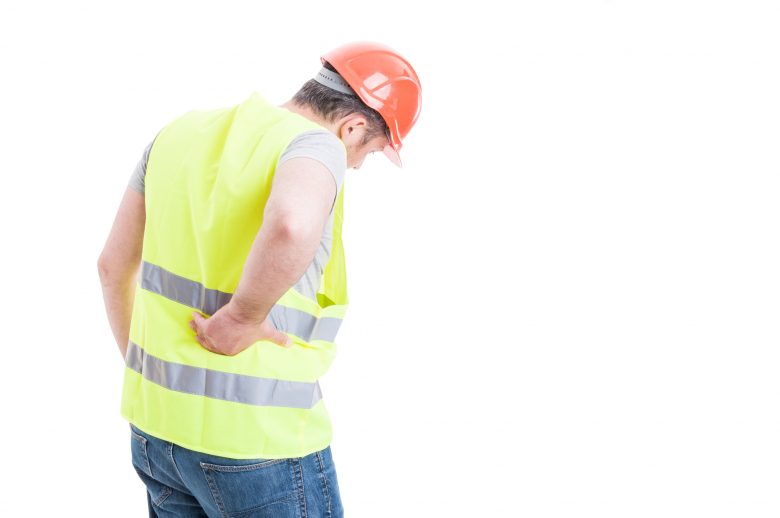 Construction worker with back pain