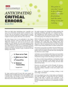 Anticipating Critical Errors
