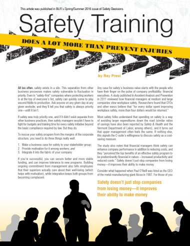 safety training injuries prevent does lot than safestart pdf version