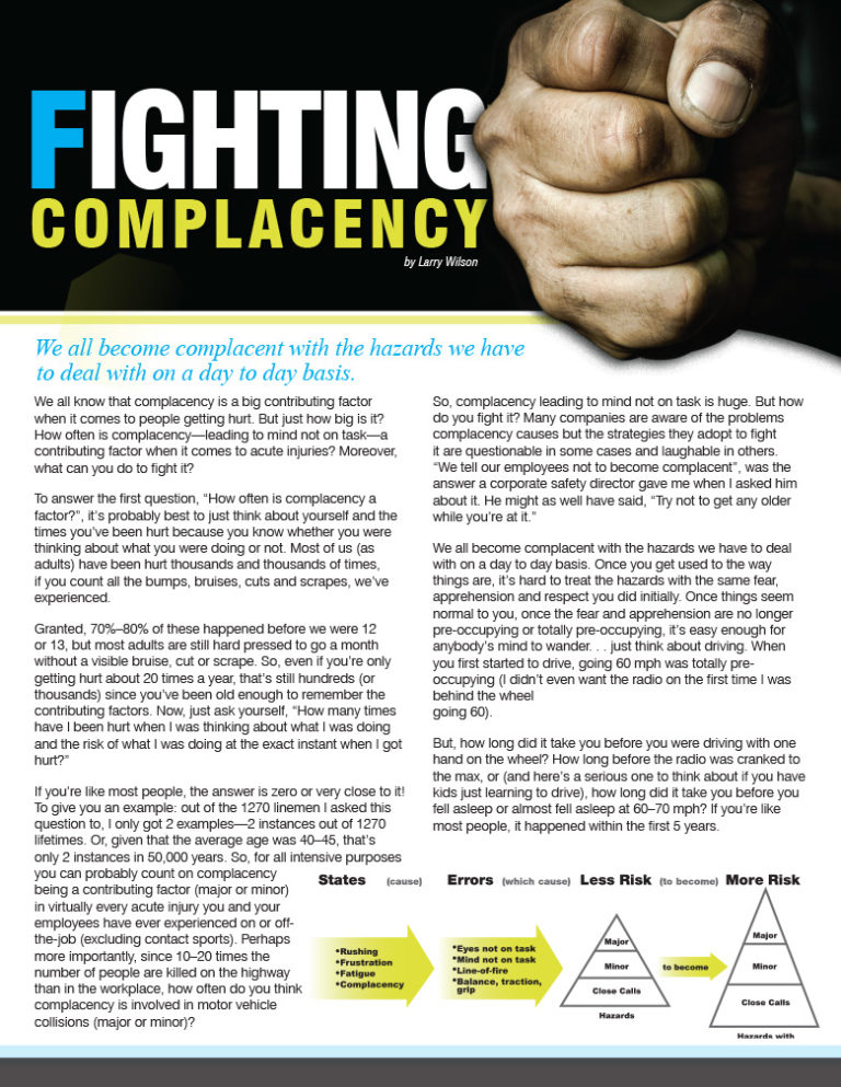 Fighting Complacency SafeStart