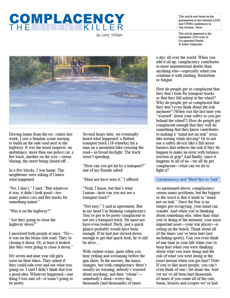 Complacency: The Silent Killer – SafeStart