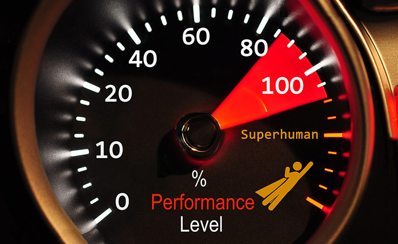 Performance meter showing staff success