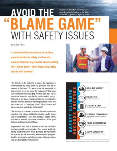 Avoid the Blame Game with Safety Issues