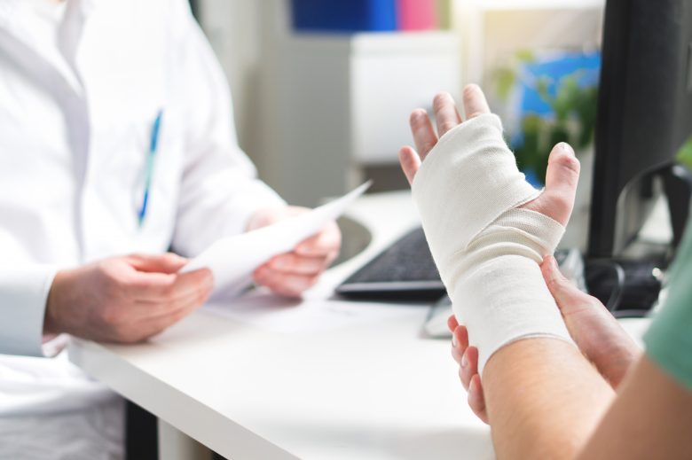 Sprain, stress fracture or repetitive strain injury getting checked out by doctor.