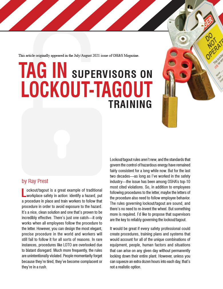 Tag In Supervisors on Lockout/Tagout Training – SafeStart