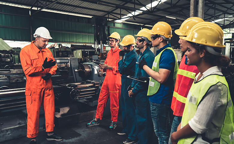 First-Aid Training At Construction Site