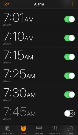 iPhone multiple alarms