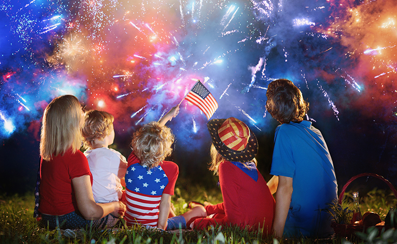 American family on Independence Day. 4th of July.