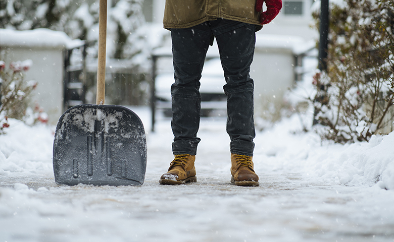 Winter shoveling and salting